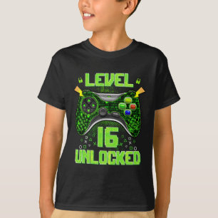 Camiseta Regalo de cumpleaños número 16 desbloqueado nivel