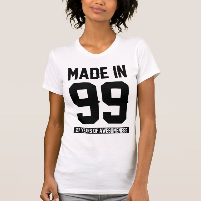 Camiseta Regalo de cumpleaños número 21, edad 21 años (Anverso)