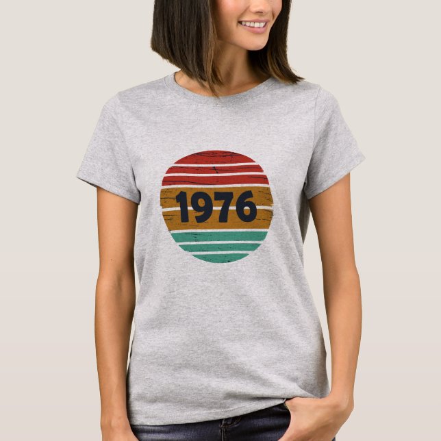 Camiseta Regalo de cumpleaños número 50 vintage 1976 (Anverso)