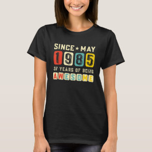 Camiseta Regalo De Cumpleaños Retro 37 Increíble Desde Mayo
