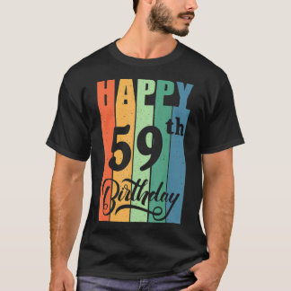 Camiseta Regalo de cumpleaños retro para 59 años Feliz 59º