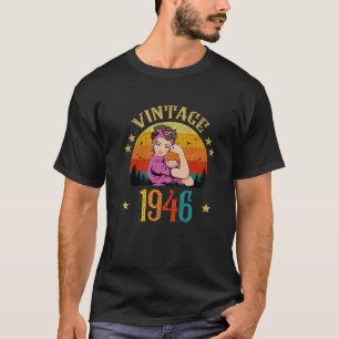 Camiseta Regalo De Cumpleaños Vintage 1946 Para Mujeres Gra
