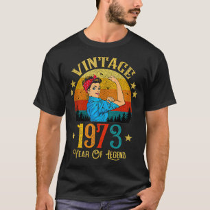 Camiseta Regalo De Cumpleaños Vintage 1973 Para Mujeres Gra