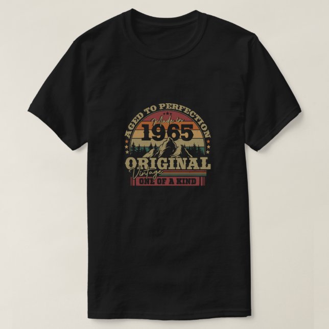 Camiseta Regalo de cumpleaños vintage de 1965 (Diseño del anverso)