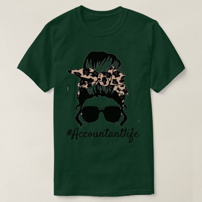 Camiseta Regalo de Día de la Madre contable Messy Bun (Diseño del anverso)