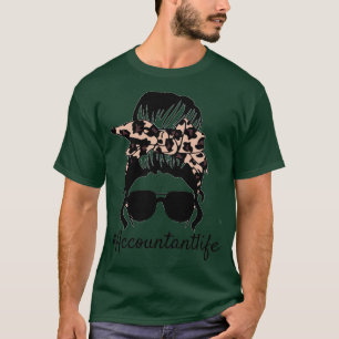 Camiseta Regalo de Día de la Madre contable Messy Bun