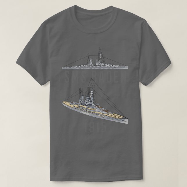 Camiseta Regalo de diagramas de buque de guerra SMS Baden G (Diseño del anverso)