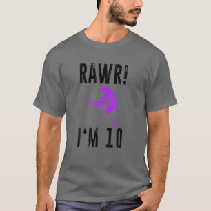 Camiseta Regalo de dinosaurios de diez años 10.º cumpleañ