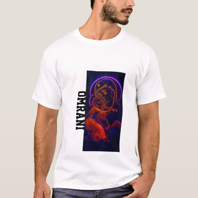 Camiseta Regalo de Dios - Bendita madre sosteniendo a su hi (Anverso)