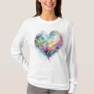 Camiseta Regalo de diseño de corazón en arco iris