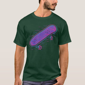 Camiseta Regalo de diseño de skateboard retro neon