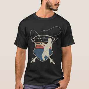 Camiseta Regalo de diseño retro de puesta de sol para pesca
