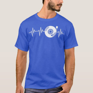 Camiseta Regalo de DJ de vinyl Heartbeat Funny Disk Jockey