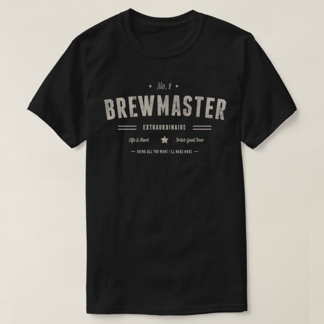 Camiseta Regalo de elaboración de cerveza Brewmaster (Diseño del anverso)