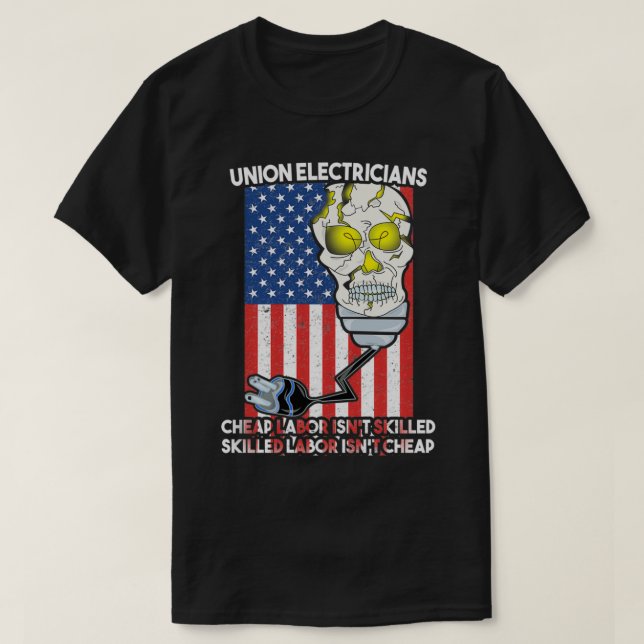 Camiseta regalo de electricista sindical para trabajadores  (Diseño del anverso)