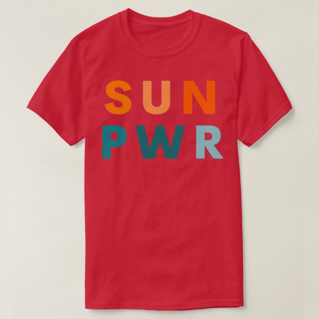 Camiseta Regalo de energía renovable solar SUN PWR para ins (Diseño del anverso)