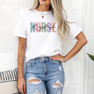 Camiseta Regalo de enfermera Pastel de colores inscrita par