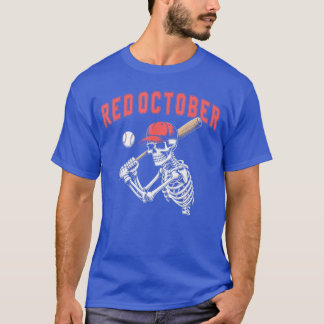 Camiseta Regalo de esqueleto de béisbol divertido de Octubr