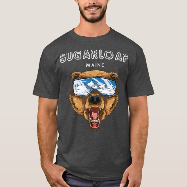 Camiseta Regalo de esquí de Sugarloaf Maine Grizzly (Anverso)