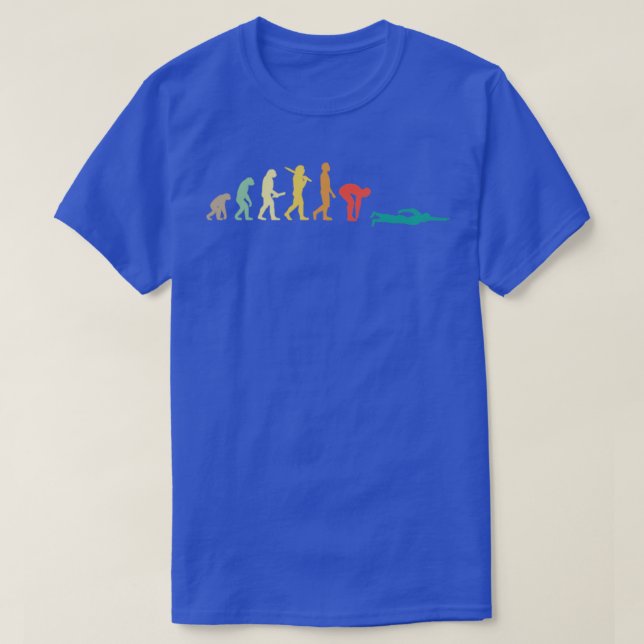 Camiseta Regalo De Evolución De Natación Retro Para Los Nad (Diseño del anverso)