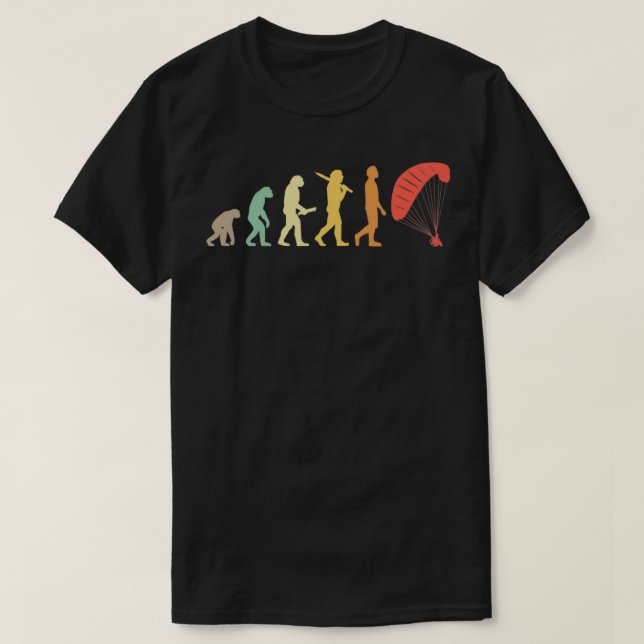 Camiseta Regalo De Evolución De Parapente Retro Para Parape (Diseño del anverso)