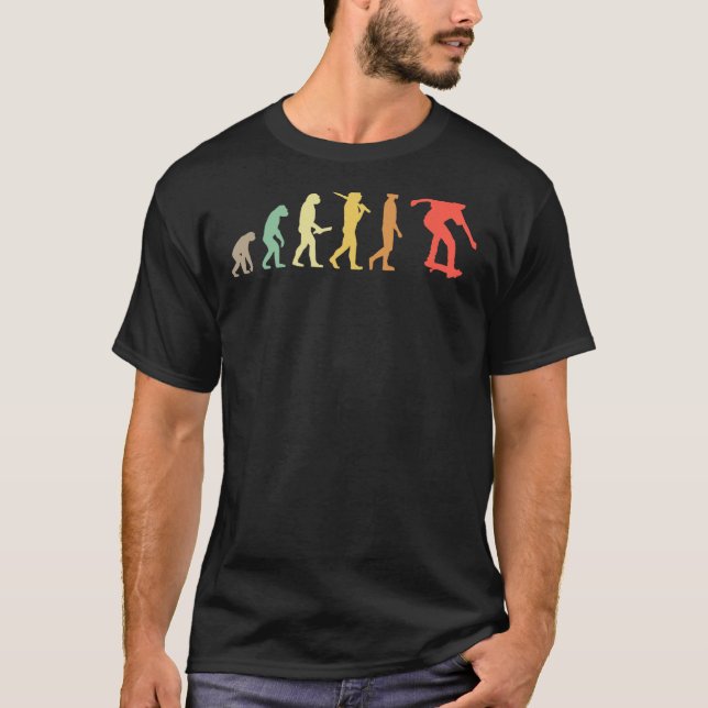 Camiseta Regalo De Evolución Del Patinaje Retro Para Patina (Anverso)