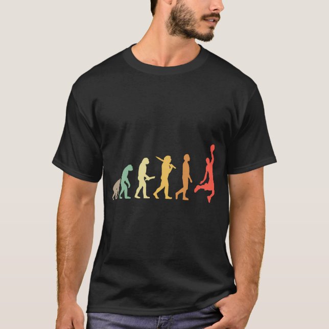 Camiseta Regalo De Evolución Retro De Baloncesto Para Balon (Anverso)