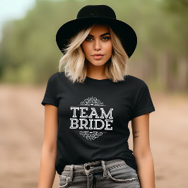 Camiseta Regalo de fiesta de boda de novias con equipo blan
