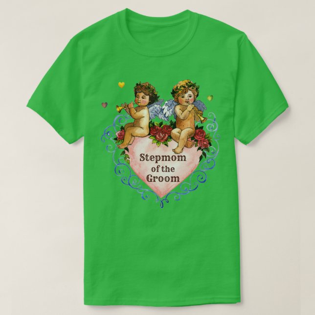 Camiseta Regalo de fiesta de bodas madrastra de los ángeles (Diseño del anverso)