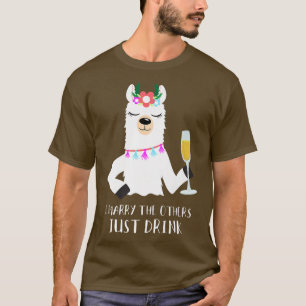 Camiseta Regalo de fiesta de champán de boda de novia llama