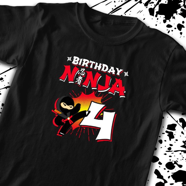 Camiseta Regalo de fiesta de cumpleaños Ninja para niños de (Subido por el creador)