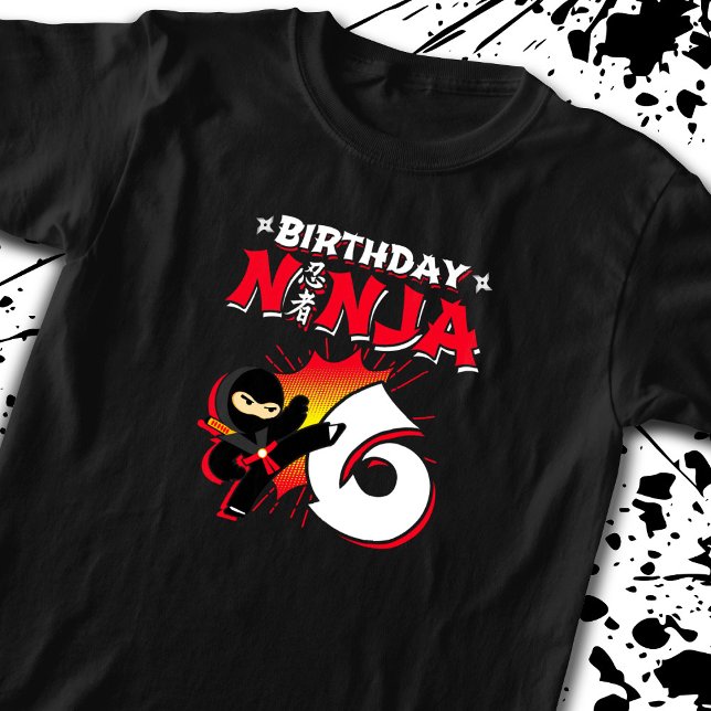 Camiseta Regalo de fiesta de cumpleaños Ninja para niños de (Subido por el creador)