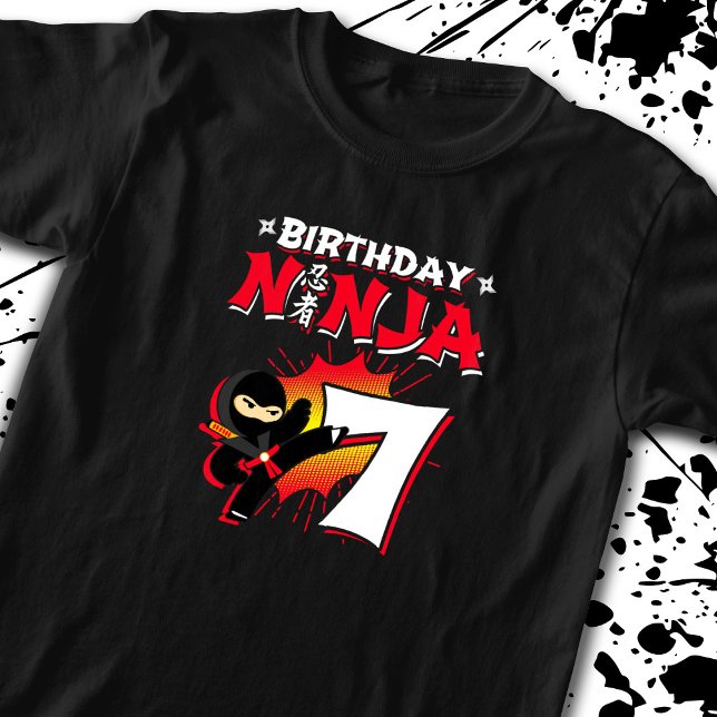 Camiseta Regalo de fiesta de cumpleaños Ninja para niños de (Subido por el creador)