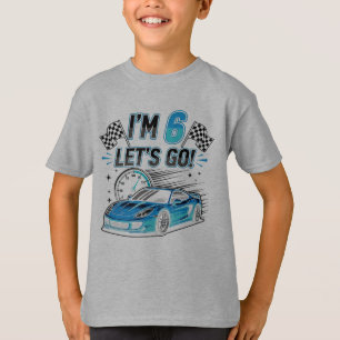 Camiseta Regalo de fiesta de cumpleaños número 6 en coche –