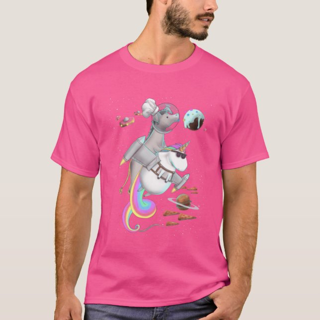 Camiseta Regalo de fiesta espacial de pizza de comida de un (Anverso)