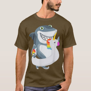 Camiseta Regalo de fiesta flotante de unicornio de tiburón 