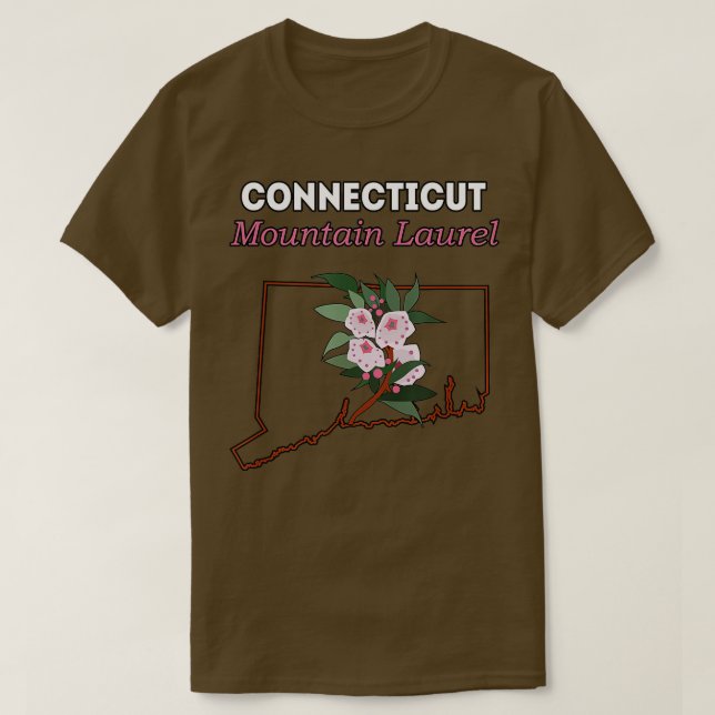 Camiseta Regalo de flor CONNECTICUT Mountain Laurel  (Diseño del anverso)