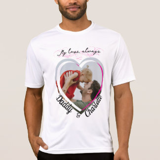 Camiseta Regalo de foto de papá y niño con forma de corazón