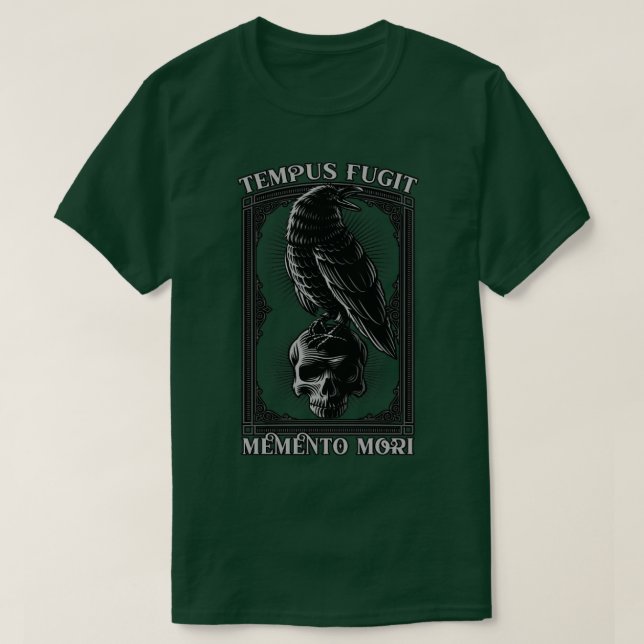 Camiseta Regalo de frases latinas Tempus Fugit Memento Mori (Diseño del anverso)