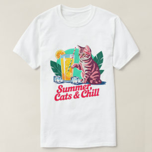 Camiseta Regalo de Gato de Verano - Gatos Retro y Chill Tab