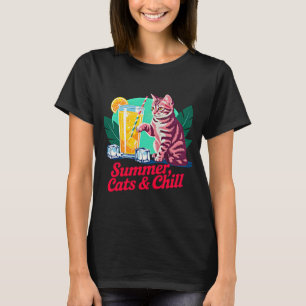 Camiseta Regalo de Gato de Verano para Mujeres - Gatos Retr