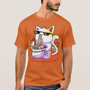 Camiseta Regalo de Gato Ramen Kawaii Vintage Japonés Neko F