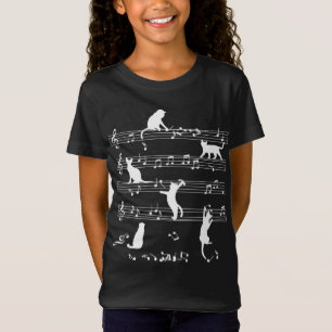 Camiseta Regalo De Gato Y Música, Música De Notas De Juego 