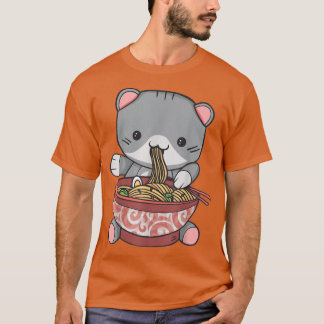 Camiseta Regalo de gatos de Kawaii Ramen