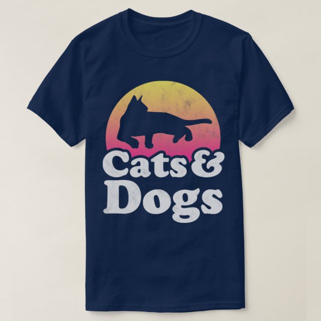 Camiseta Regalo de gatos y perros para hombres mujeres niño (Diseño del anverso)