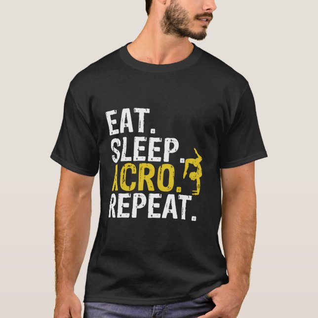 Camiseta Regalo de Gimnasia de Acro para Dormir Repita Acro (Anverso)