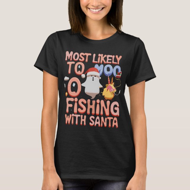 Camiseta Regalo de gnomo de pesca de Navidad (Anverso)