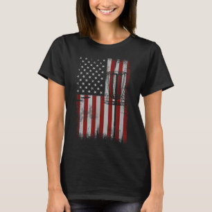 Camiseta Regalo de golf de disco de bandera estadounidense