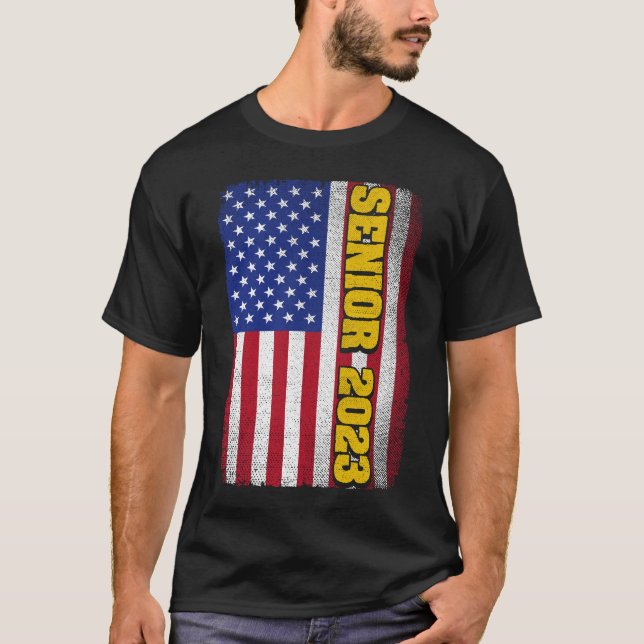 Camiseta Regalo De Graduación De La Bandera Estadounidense  (Anverso)
