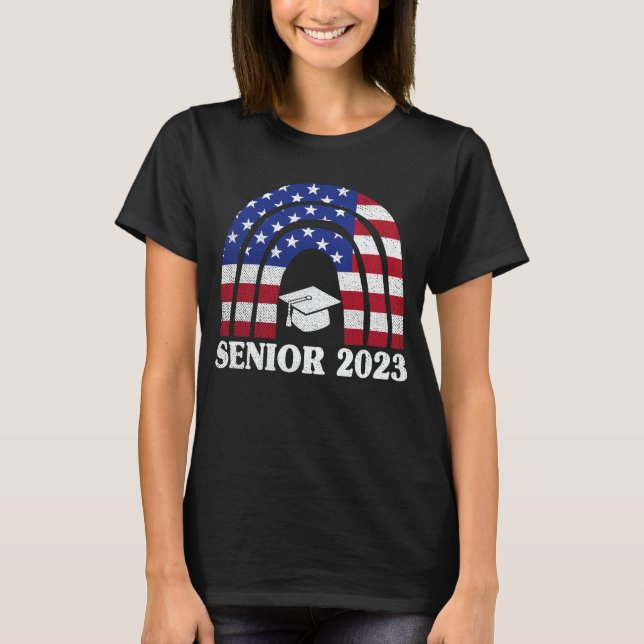 Camiseta Regalo De Graduación De La Bandera Estadounidense  (Anverso)